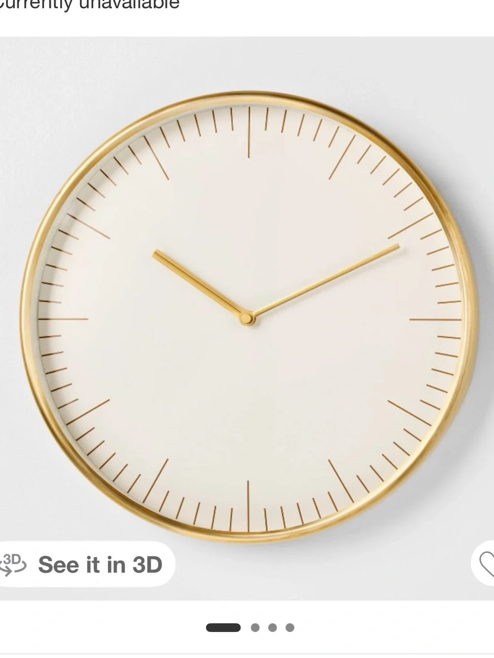 Studio McGee 16” Metal  Bronze Wall Clock with Analog Display